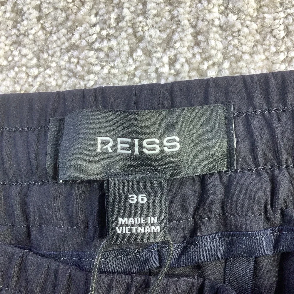 REISS Mens Navy Climb Trouser Relaxed Fit Drawstring Waist Zip Ankle Size 36 NWT